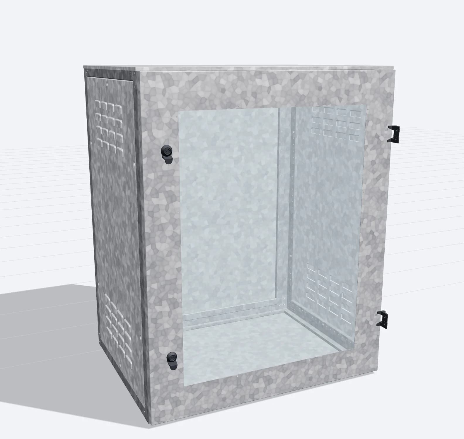 Electrical cabinet 1000×800×600 mm with glazed door, louvred side panels