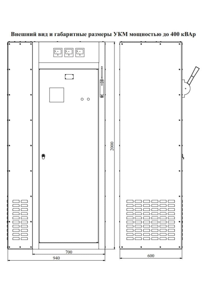 Reactive Power Compensation Units (UKM) — Габарити 
