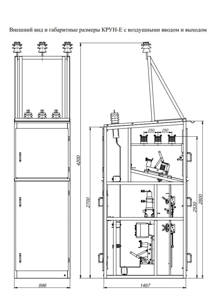 Outdoor Complete Switchgear Assembly (KRUN-E) — Габарити