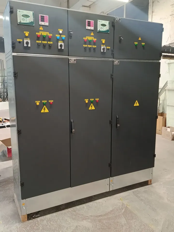 Finished ATS assembly 2100 × 2000 × 600 mm of four sections at the production facility