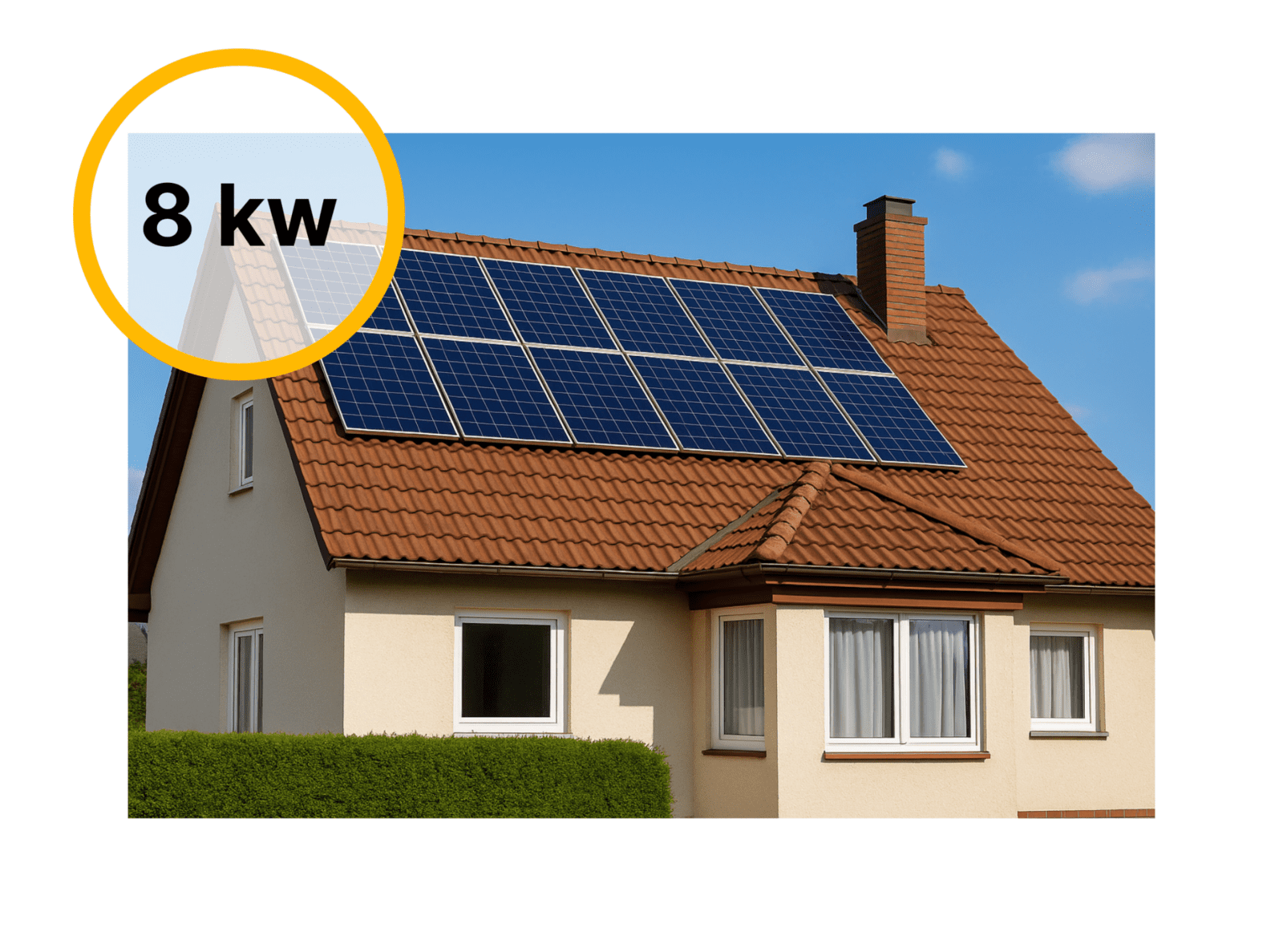 Hybrid solar power plant with batteries, 8 kW
