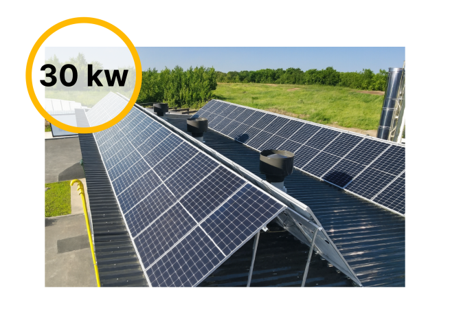 Grid-tied solar power plant, 30 kW capacity