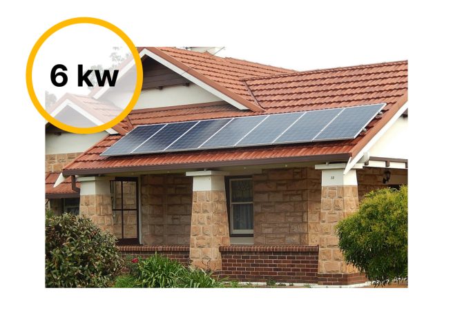 Hybrid solar power plant with batteries, 6 kW capacity