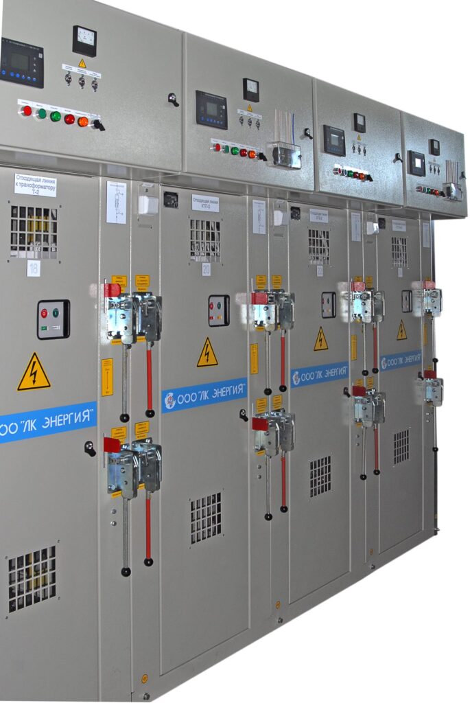 Switchgear cubicles for outgoing transformer feeder lines, manufactured by LK Energy