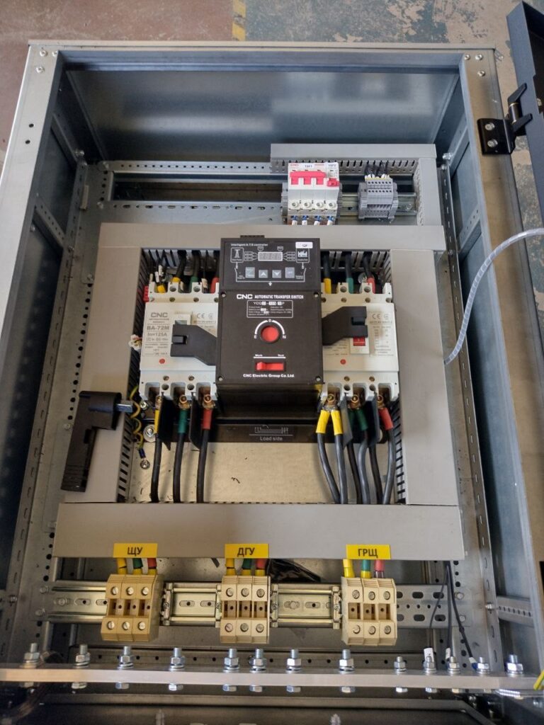Automatic transfer switch assembly based on CNC ATS for mains and generator inputs
