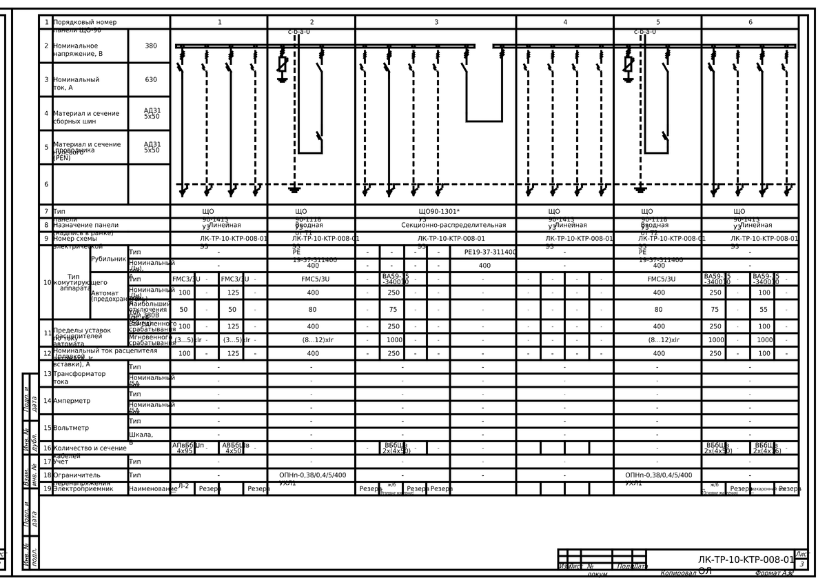 2KTPGS 6/0.4 kV substation (TMGSU-250): questionnaire (6 kV on KSO-E-393, 0.4 kV on ShchO-90) — ЛК-ТР-10-KTP-008